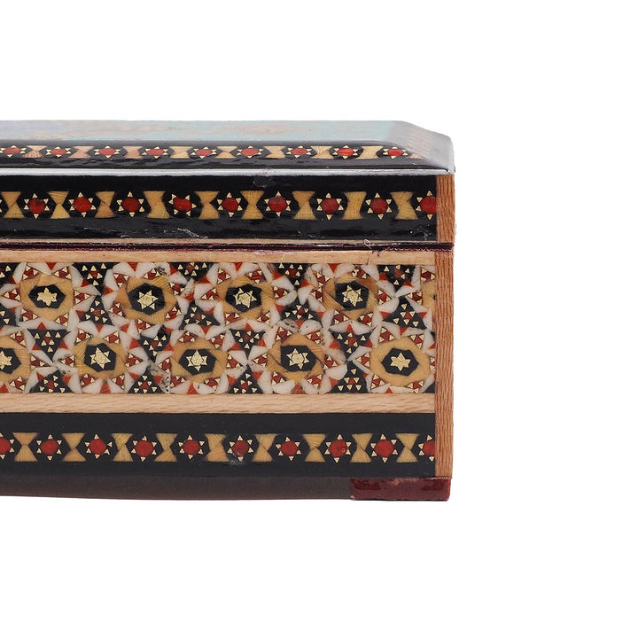 Traditional Motif | Handcrafted Hatem-Inlaid Wooden Box - WAAH393