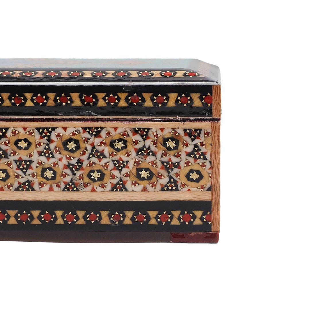 Traditional Motif | Handcrafted Hatem-Inlaid Wooden Box - WAAH388