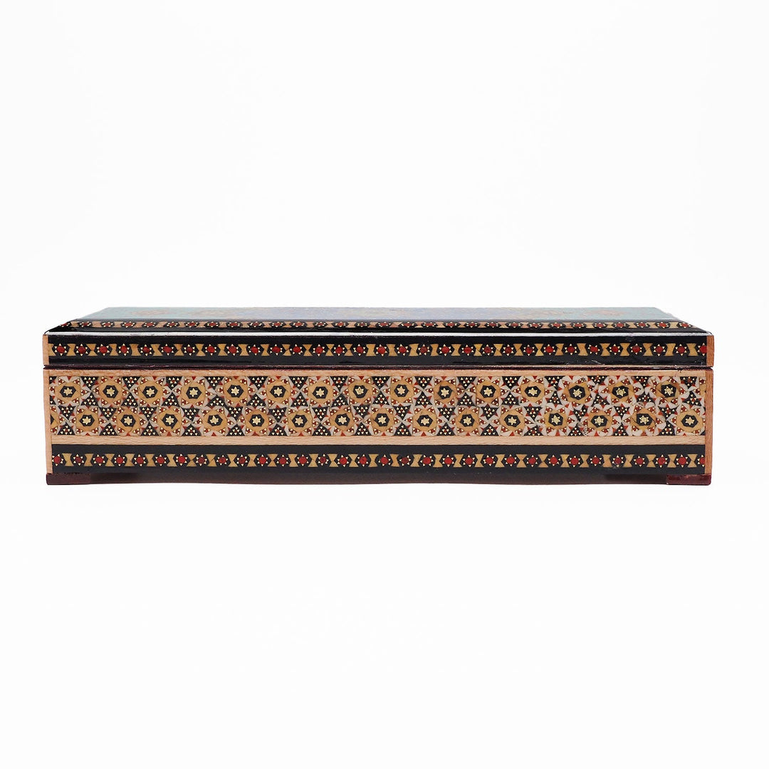 Traditional Motif | Handcrafted Hatem-Inlaid Wooden Box - WAAH394