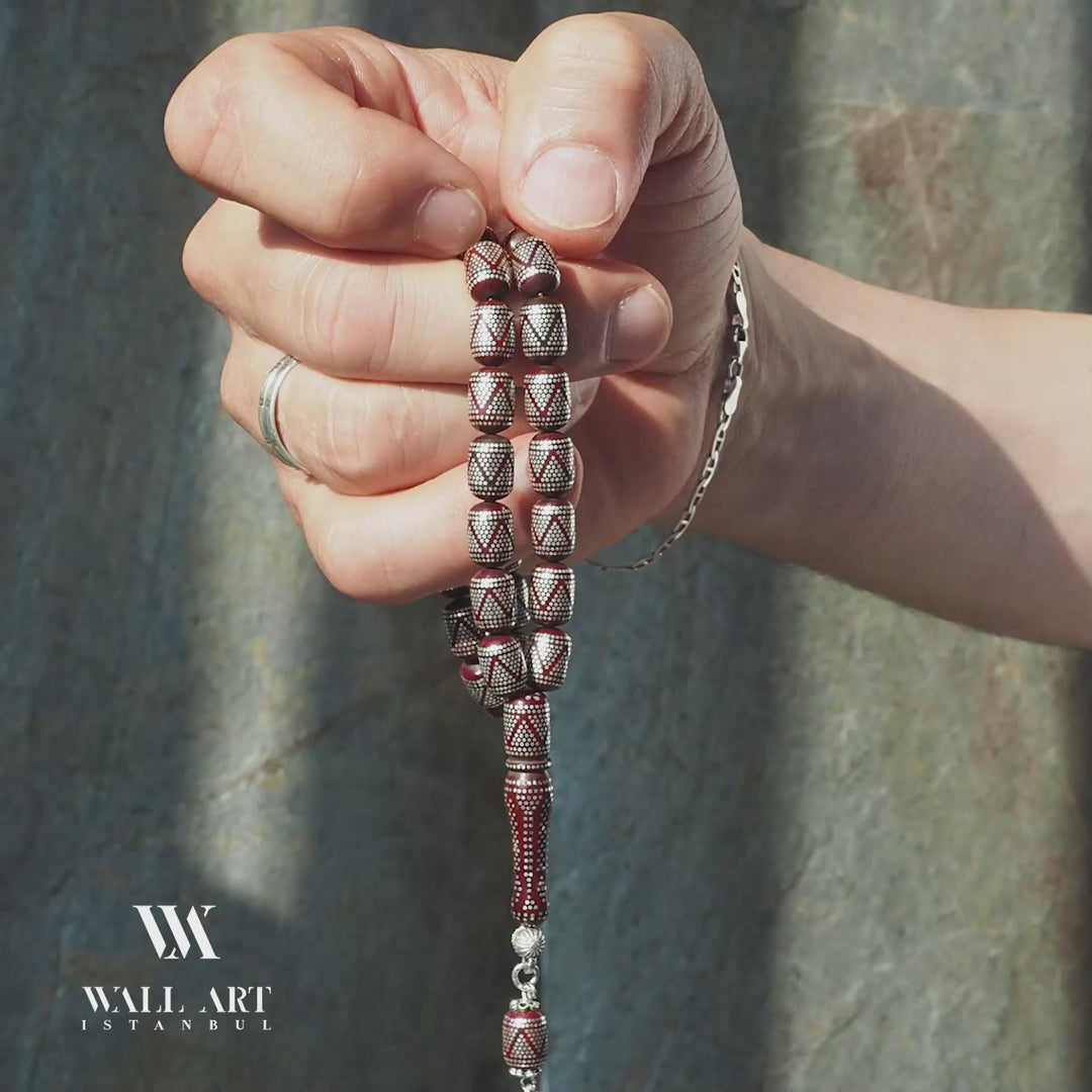 Limited Edition - Kuka Tasbeeh with Pure 1000 Silver Detailing - WATE058
