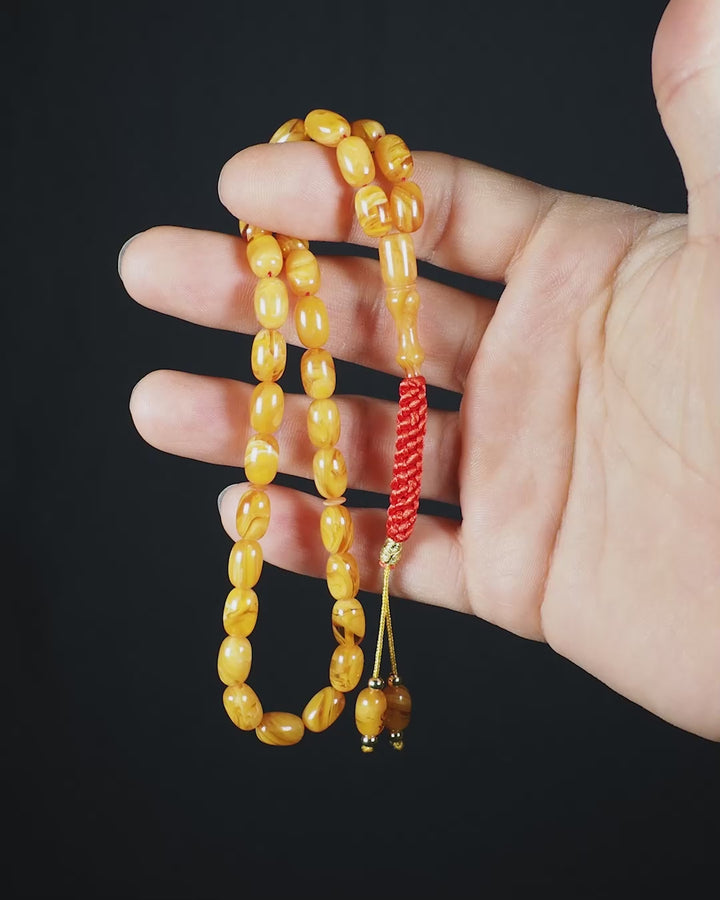 Macrame Braided Capsule Cut Catalin Tasbeeh - WATD583