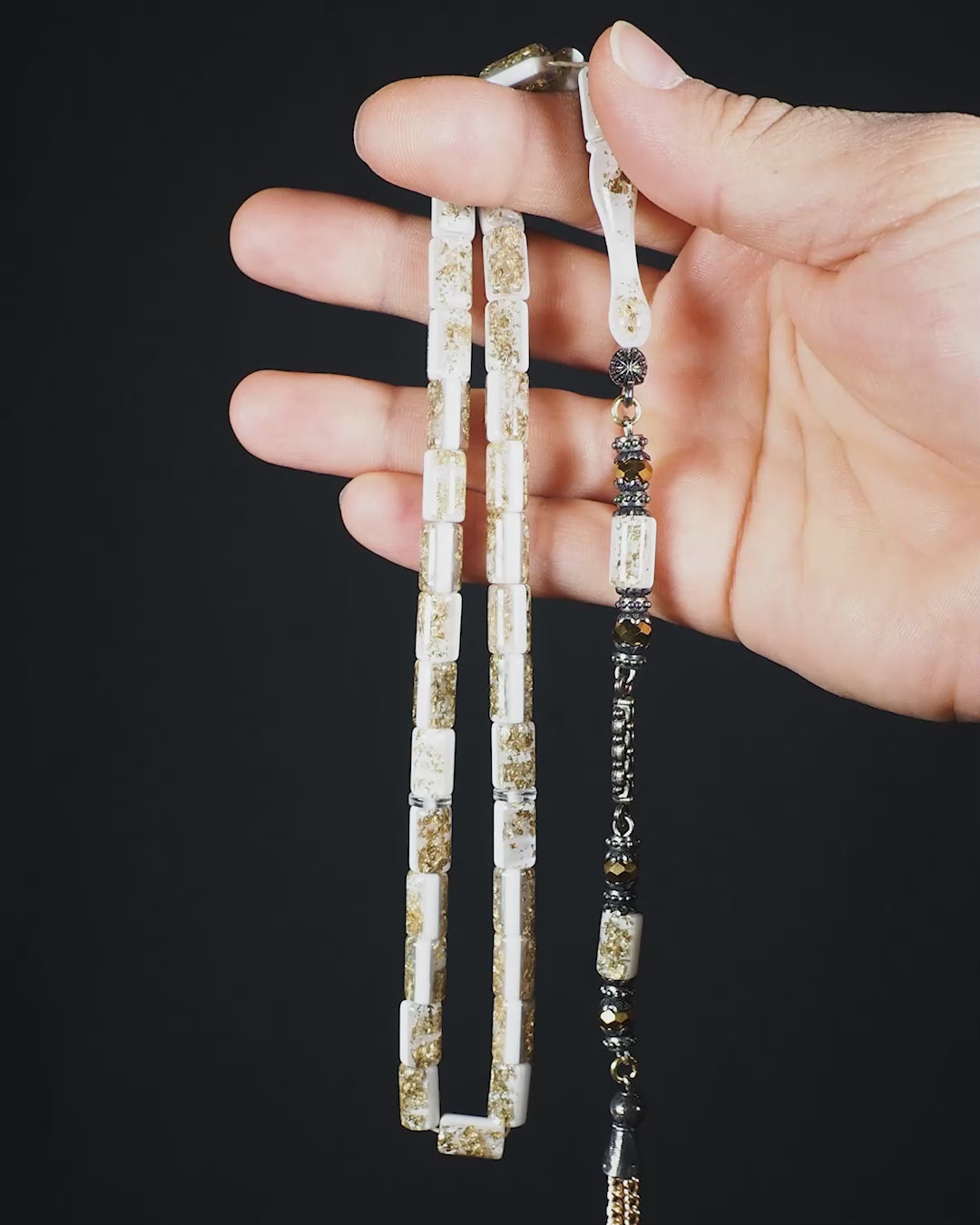 Gold-Leafed Plexiglass Tasbeeh – WATD708