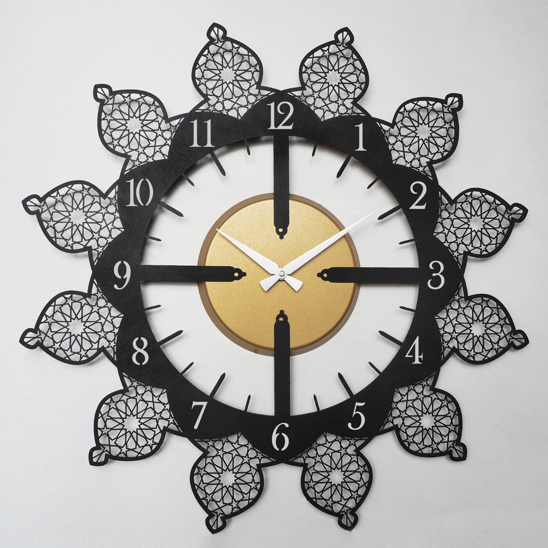 Islamic Pattern Latin Written Metal Wall Clock - WAMS022
