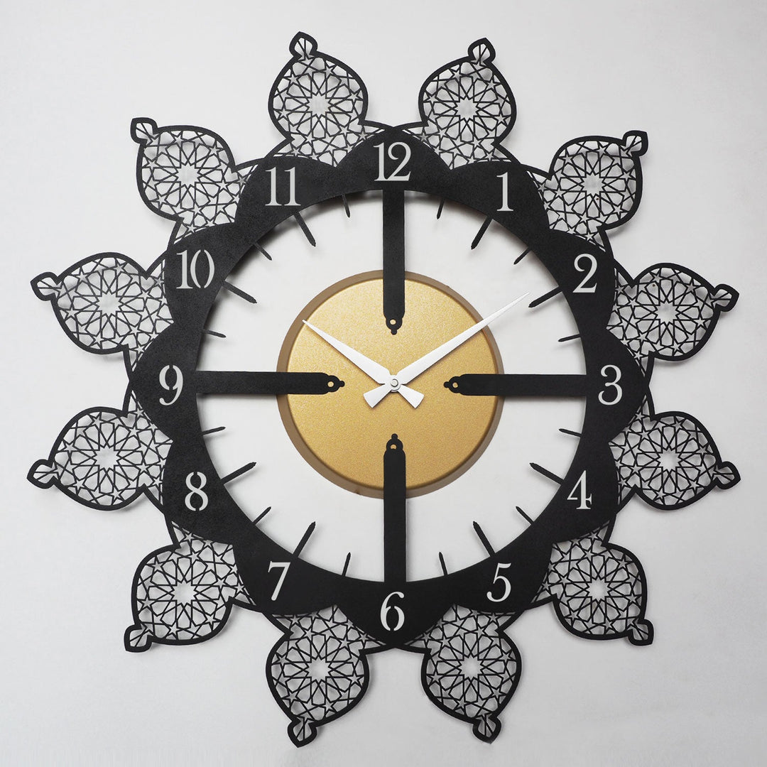 Horloge murale en métal à motif islamique - WAMS022