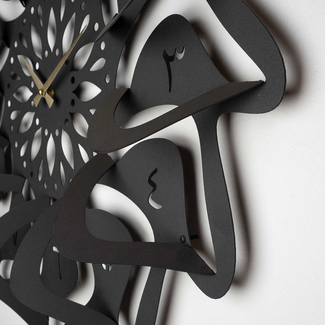 Horloge murale 3D en métal avec chiffres arabes - WAMS010