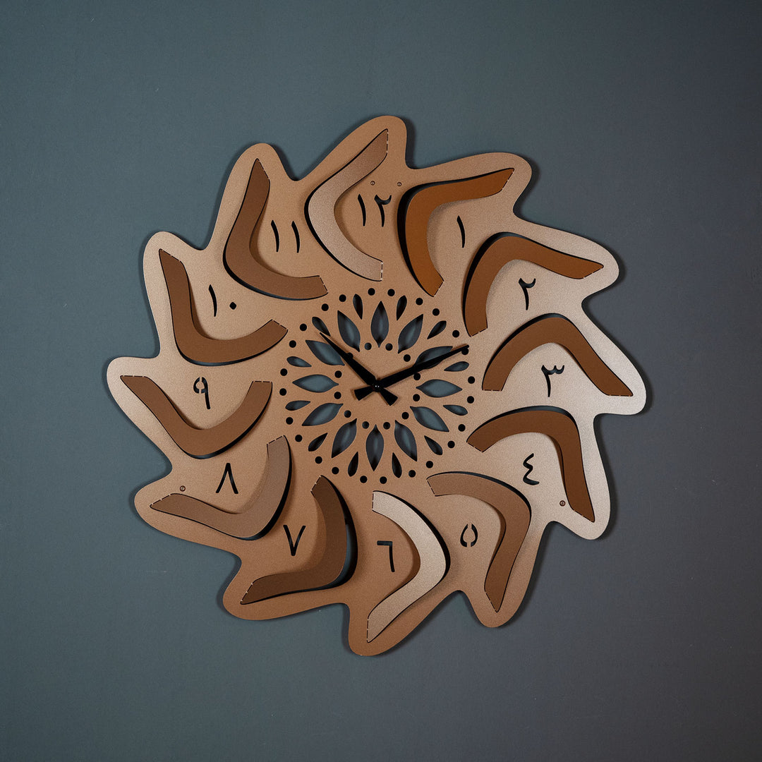 Horloge murale 3D en métal avec chiffres arabes - WAMS010