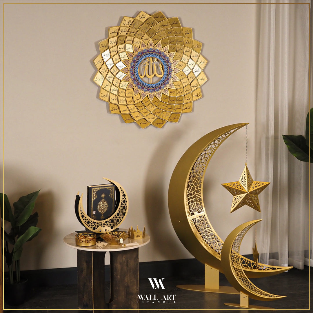 Lot de 3 plateaux de Ramadan en métal avec motif de mosquée - WAMH127