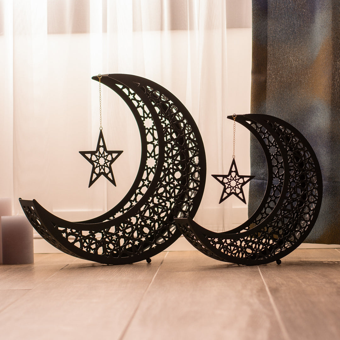 Crescent Moon Metal Islamic Decor Set of 2 - WAMH106