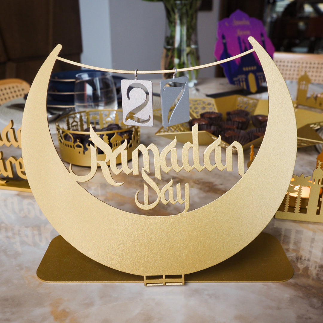 Calendrier du Ramadan Décoration de table en métal - WAMH125