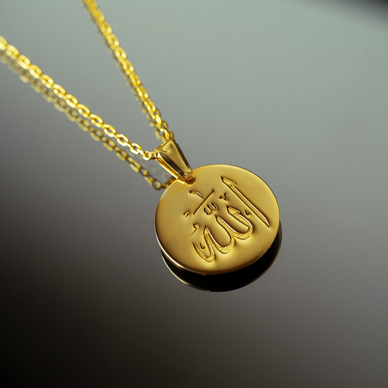 Shimmering CZ Women Gold Allah Necklace – Ella Moore