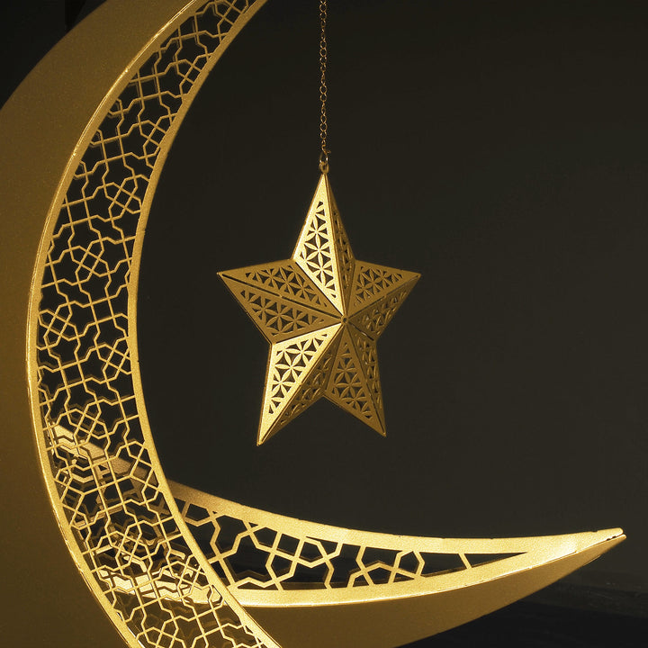 Croissant de lune en métal 3D Décor islamique - WAMH110