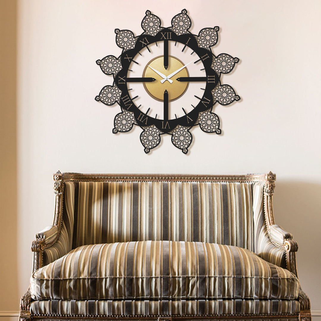 Horloge murale en métal à motif islamique - WAMS014