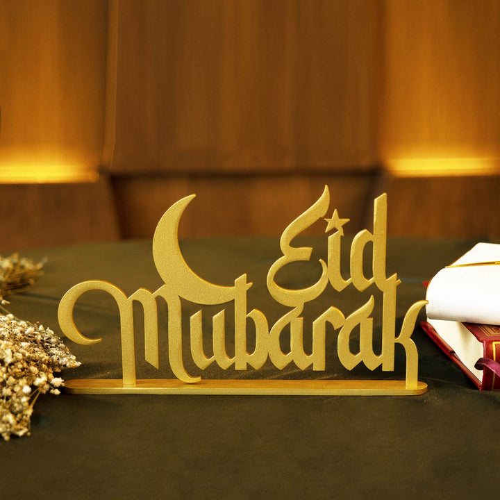 Décor de table en métal Eid Mubarak - WAMH108