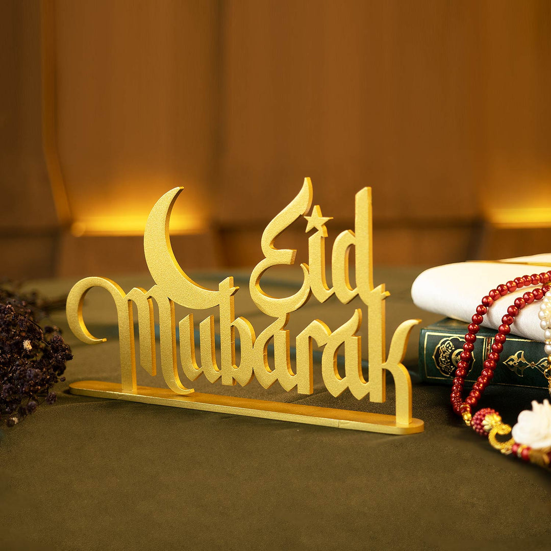 Décor de table en métal Eid Mubarak - WAMH108