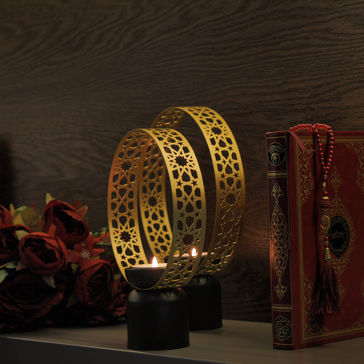 Metal Candle Holder Set of 2 Islamic Decor - WAMH119