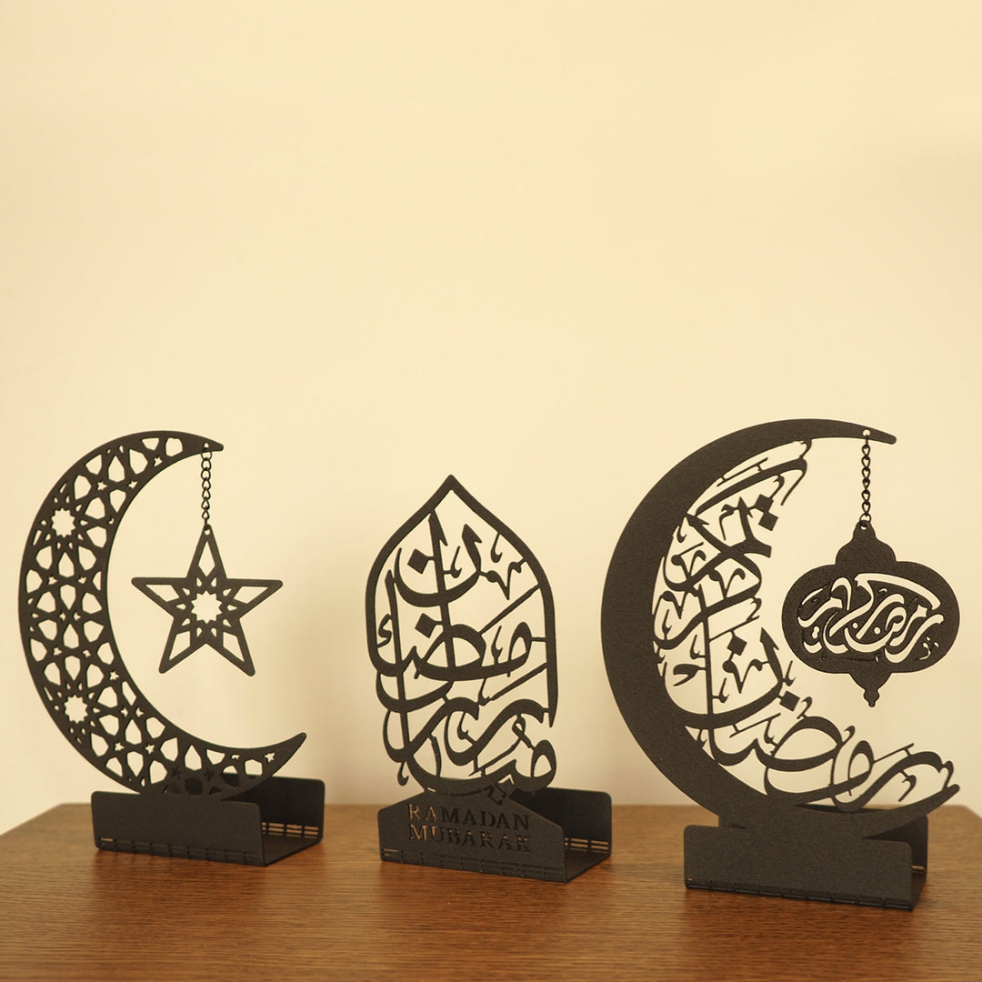 Islamic Home Decor - Ramadan Mubarak Set of 3 Metal Candle Holder