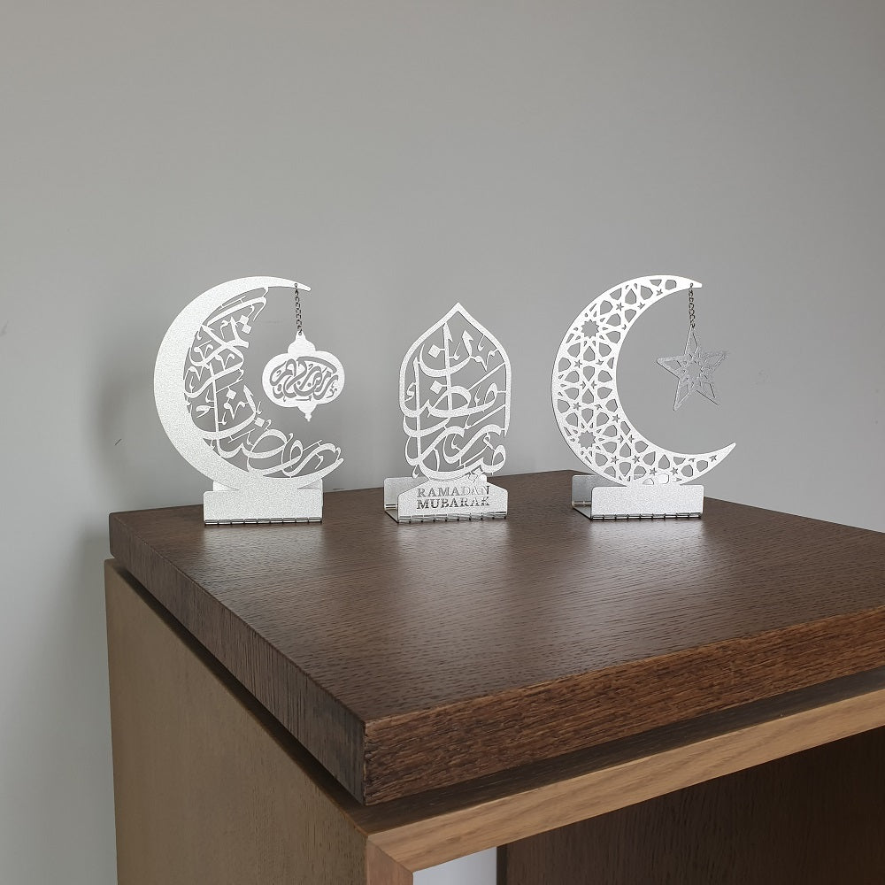 Ramadan Mubarak Set of 3 Metal Candle Holder - WAMH099