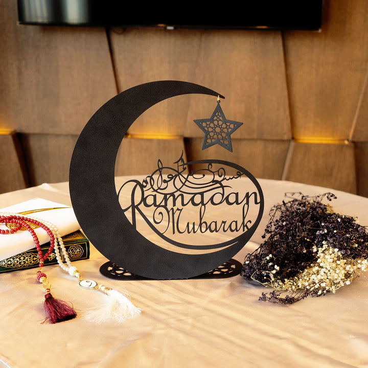 Ramadan Mubarak Décoration de table en métal - WAMH118